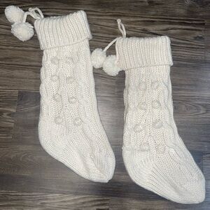 Matching white/light cream stockings